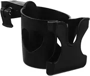 TOBBOMEY Stroller Cup Holder with Phone Holder for Wheelchair Stroller Bike Scooter Slip Build Generous Capacity Present for Family Members Black