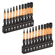 Impact Hex Head Allen Wrench Drill Bit Set 20Pcs (Metric&Sae), 1/4” Hex-Shank S2