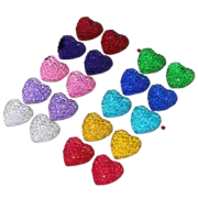 100Pcs Resin Rhinestone Heart Scrapbook Phone Case Decor DIY Craft Accessories