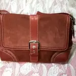 美國大品牌COACH真皮 棗紅色單肩包包  100%正品(8~9分新)