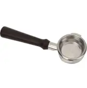 2 Ears 58mm Bottomless Portafilter Basket & Wood Handle For Breville Dark Brown