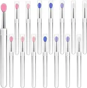 Oruola 15 Pcs Silicone Lipstick Applicators,Lip Scrub Brush,Lip Brush,Multi Lips Brushes for Balm,Gloss,Concealer, Applying Mask Oil,Reusable,5 Color