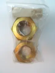 BRASS 1 1/4''-7 JAM HEX NUT SET (2)...NEW IN BAG...1.25''