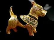 SIGNED SWAROVSKI SCOTTIE DOG PIN /BROOCH RETIRED RARE