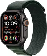[Apple] Watch Ultra 2 GPS + Cellular 49mm Black Titanium Case with Dark Green Alpine Loop - L