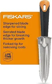 Fiskars Steel Garden Knife, Multi-Purpose Weed Puller Gardening Tool for Planting, Weeding, Digging, and Cultivating with Hanging Hole