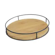 Wooden Turntable Tray Condiments Organizer Decorative Tray Display Stand Storage