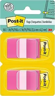 Post-it Flags Bright Pink 25.4mm x 43.2mm 680-BP2