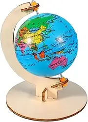Angoily Wooden Earth Globe Craft Kit for Educational Science Model Creativity and Learning for Home Classroom and Office Decor