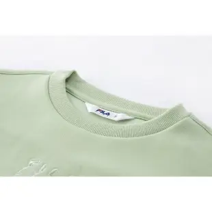 【FILA官方直營】KIDS 童裝 女童 五分袖針織洋裝-綠(5DRX-4308-LN)