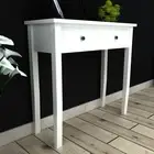 Dressing Console Table with Two Drawers White Modern Furniture Home Decor 41145