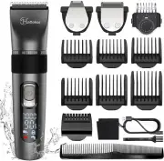 Hatteker Hair Clippers for Men Cordless Hair Cutting Kit Waterproof Beard Trimme