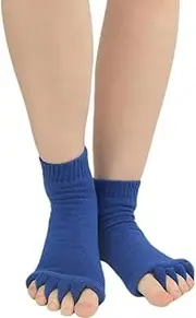 with Toe Separators by My Happy Feet | for Men or Women (Dark Blue, One Size)