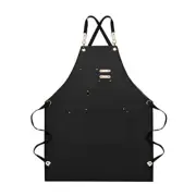 Apron, Adjustable Chef Apron for Women and Men with Large Pockets, Black