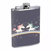 Unicorn Love Em3 Flask 8oz Stainless Steel Hip Drinking Whiskey