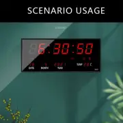 Large Screen Digital Wall Clock LED Display Desk Temperature Time Date Calendar