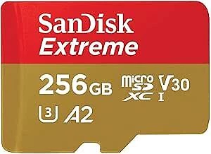 Extreme 256GB MicroSDXC Card for 4K Video and High-Speed Storage