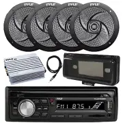 Pyle Marine CD Radio, Amplifier, Cover, Antenna, 4x 6.5" 240W Speakers