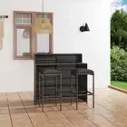 Modern Bar Set Outdoor Furniture 2 Person Lounge Table And Stool With Cushions