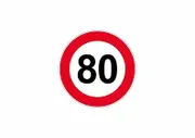 akachafactory Stick sticker signage plate door speed limit sign 80