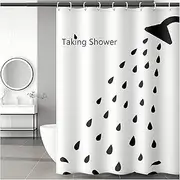 Punch-Free Personalized Art Black White Shower Curtain Nordic Creative Thickening Soft Waterproof Fog Bathtub Partition Curtains Machine Washable, W200CMxH200CM