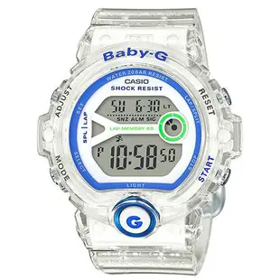 CASIO BABY-G 卡西歐 慢跑女孩 活力數位果凍白運動錶-黑 BG-6903-7D