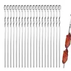 20Pcs BBQ Barbecue Skewers Metal Kebab Skewers 14" Stainless Steel