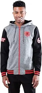 Ultra Game NBA Men's Full Zip Fleece Hoodie Letterman Varsity Jacket