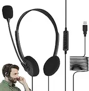 Lmyit USB Headphone with Mic,Computer Game Headset - Comfortable and Stable Game Headphones for Tablet, Pc, Home, Game