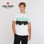 JOHN HENRY 藝術刷色短袖T恤-白色