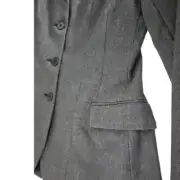 Devon-Aire Wool L'Cord Show Coat Jacket Gray Pinstripe Ladies Size 12 NEW
