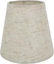 Eastlion 5.5" E14 Screw Fabric Light Shade Candle Chandelier Lampshades Small Droplight Wall Lamp Shade,Linen