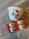 Hello Kitty Ceramic Mixing Bowl Christmas Snowman New Sanrio W/ Set Of 4Ramekins