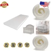 Made in USA High Density Foam Crib Mattress Replacement - Soft & Durable