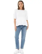 [Ripe] Nadia Peplum Top in White