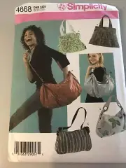 Simplicity Pattern 4668 Handbags Purse Tote 6 Styles Different Sizes UNCUT