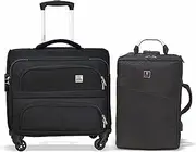 Swiss Military Soft Sided Laptop Roller Case, Trolley Suitcase Luggage 32 Liters Black Color, LTB7, Black, LTB7+LBP91, Luggage