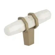 LOT OF 10 Amerock BP36647 Gold/White Carrione 2-1/2" Bar Cabinet Knob