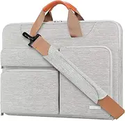 Lacdo 15.6 Inch 360° Protective Laptop Shoulder Bag Sleeve Case For 15.6" Acer Aspire 3 5 7, Hp Elitebook 850, Lenovo Ideapad/Yoga, Dell Inspiron 15,Asus Vivobook 15/Rog/Tuf,Msi Gl65 Notebook Bag,Gray