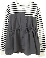 Green Parks(グリーンパークス) Women's Nylon Docking Lost Pullover Sweater