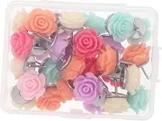 Gadpiparty 30Pcs Replaceable Cute Flower Shape Thumbtacks for Cork Board Push Pins Colors Compact and Easy to Store for Art Craft Activities and Home Decor