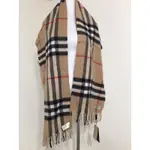 BURBERRY PRORSUM 超級經典駝色格紋圍巾 披肩 CASHMERE 喀什米爾羊絨 蘇格蘭製