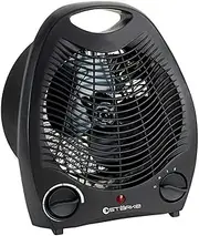 Electric Fan Heater Black 2000W Portable with Thermostat Room Floor Table Desk