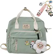 [JELLYEA] Kawaii Backpack for Teen Girls Tote Bag with Flower Accessories Bear Keychain Cute School Middle Elementary Bookbags