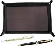 Japanese Grain Chocolate Cowhide Leather Pen Tray, Sliding Measure Point, Metal Ring Cap, Sliding Retro Pen Set TRATYO-708W-8838B