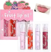 Skynest Girls Roll On Lip Gloss Set with Case, 4 Pcs Glossy Lip Make up for Kids and Teens Fruity Flavors, Kid Friendly, Party Gift, Best Friends