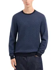 Emporio Armani Wool Chevron Jacquard Regular Fit Sweater