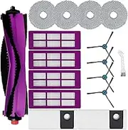 LOOHAOC Accessories Kit for Eureka J15 Pro Ultra Robot Vacuum Cleaner Replacement Parts. 1 Main Roller Brush, 4 Hepa Filters, 4 Mop Pads, 4 Side Brushes, 2 Dust Bags, 1 Brush