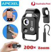 APEXEL Phone Microscope 200X LED Lens Mobile High Magnification iOS Android Gift