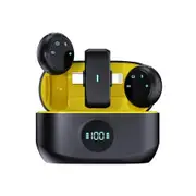 2 in 1 Wireless Lavalier Microphone for iPhone Android, Lapel Mic for Video Recording Streaming Youtube Tiktok, Yellow